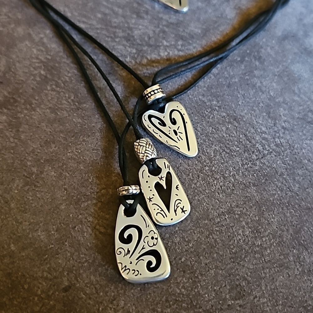 BRIGHTON Brazilian Hearts Triple Cord Sautoir Lariat Necklace - Picture 3 of 8